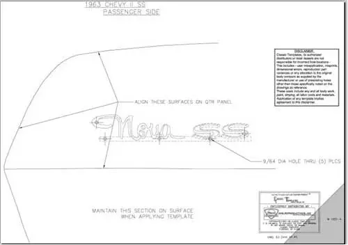 Quarter Panel Emblem Template Kit - Nova SS - 63 Chevy II Nova