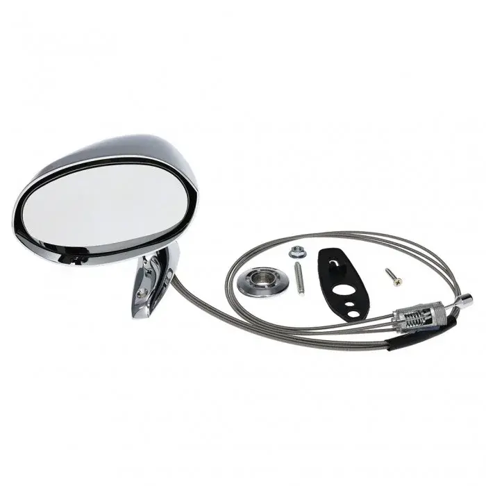 Outside Mirror - Sport Style - Chrome - Remote - LH - Dodge Plymouth 70-76 A Body
