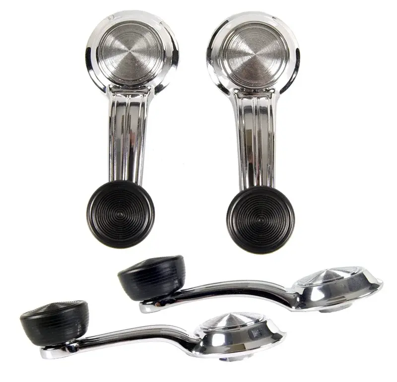 Window Crank Set - Front & Rear - (Black Knob) - 69 Camaro