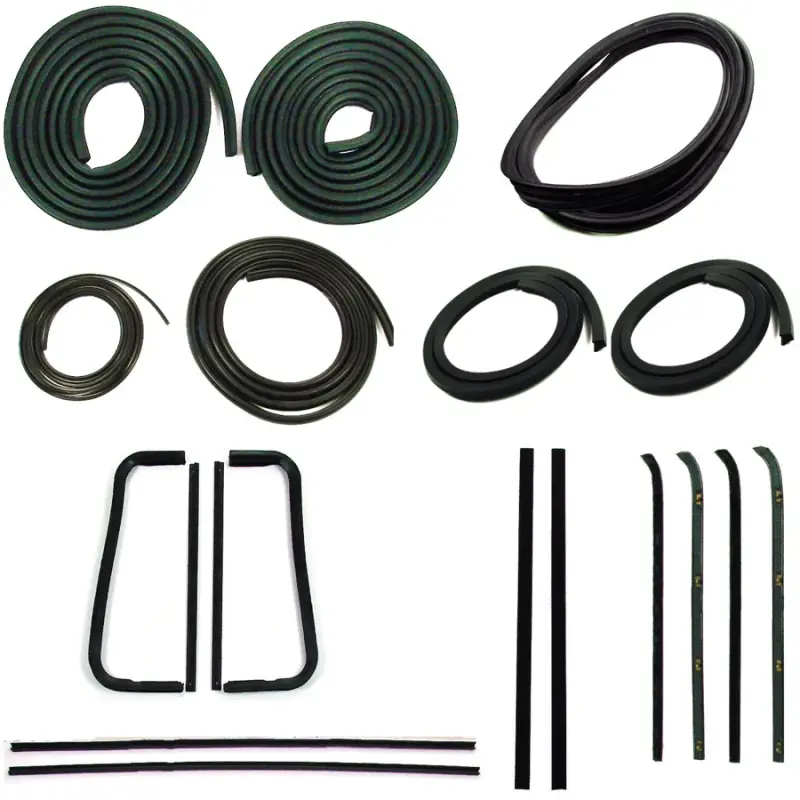 Weatherstrip Kit - Full - w/ Reveal Trim Groove- w/ Metal Framed Glass - 9pcs - 60-63 Chevy GMC C/K Pickup Truck