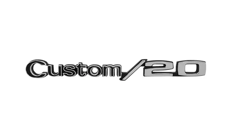 Front Fender Emblems - Custom/20 - Pair - 69-72 Chevy CK Pickup Truck Suburban