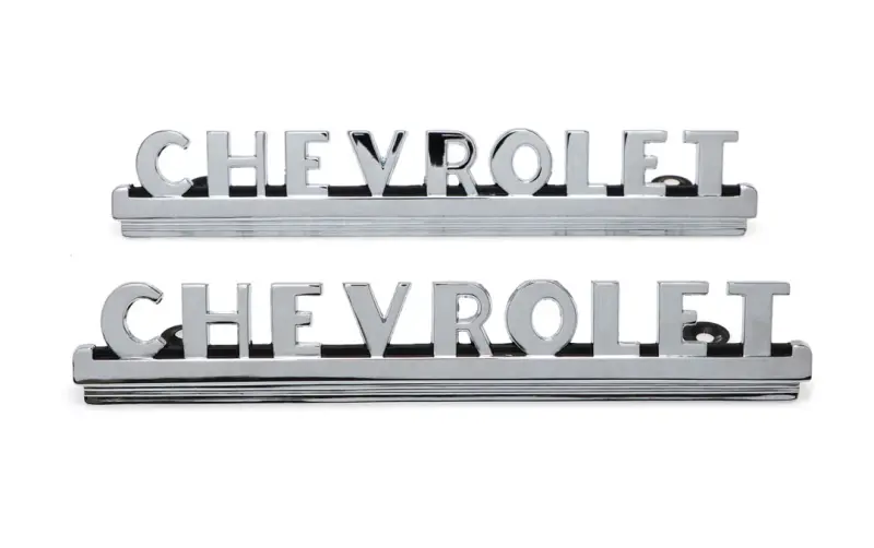 Hood Side Emblems - Pair - CHEVROLET - 49-52 Chevy Pickup Suburban