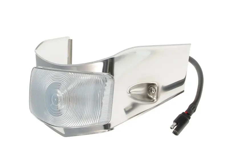 Park Lamp Assembly - Clear Lens with Stainless Bezel - LH or RH - 55 F100 F250 F350 Ford Pickup Truck