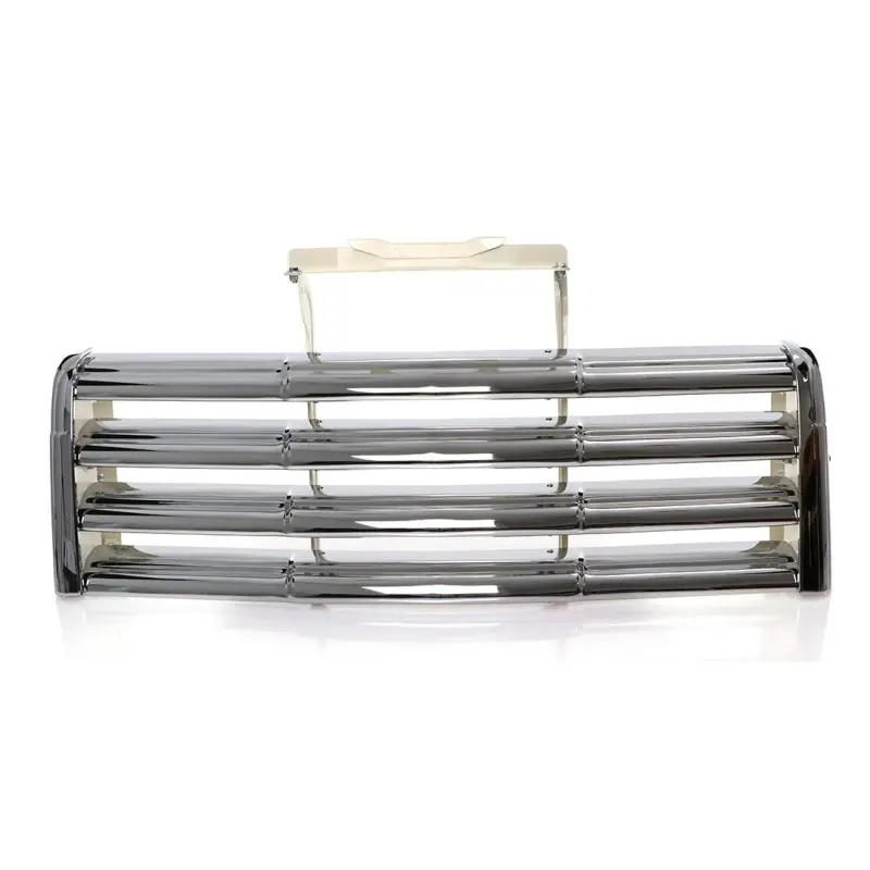 Grille Assembly - Chrome with Ivory Painted Back Bars - 49-55 GMC Pickup Truck Suburban