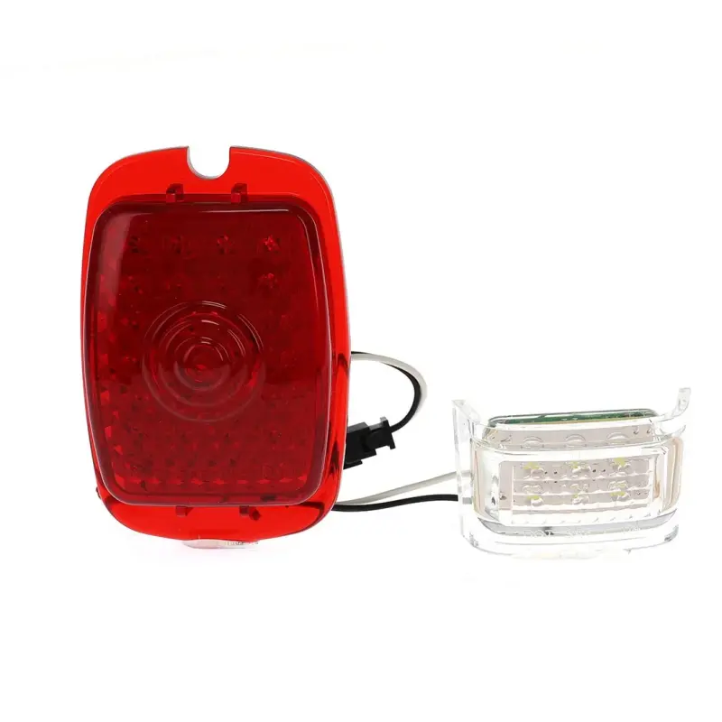 Tail Light Lens - Red Lens - 27 Red LED - 6 White License Lamp LED - 12 Volt - LH - 47-53 Chevy GMC Truck