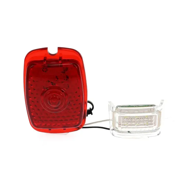 Tail Light Lens - Red Lens - 27 Red Sequential LED - 6 White License Lamp LED - 12 Volt - LH - 47-53 Chevy GMC Truck