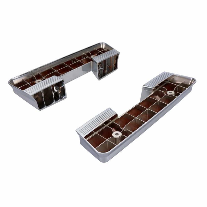 Front Armrest Bases - Chrome Pair - 64-67 Chevelle El Camino GTO