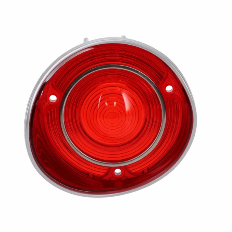 Tail Light Lens - Red - with Stainless Trim - LH - 71 Chevelle Malibu