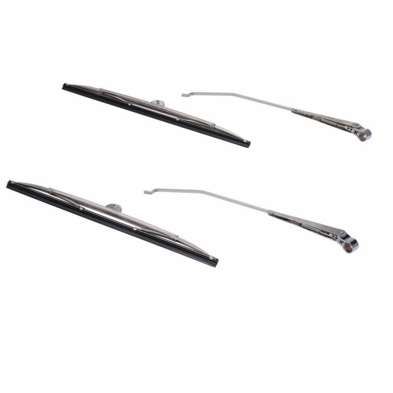 Polished Stainless Wiper Arm and Blade Kit - 66-77 Bronco