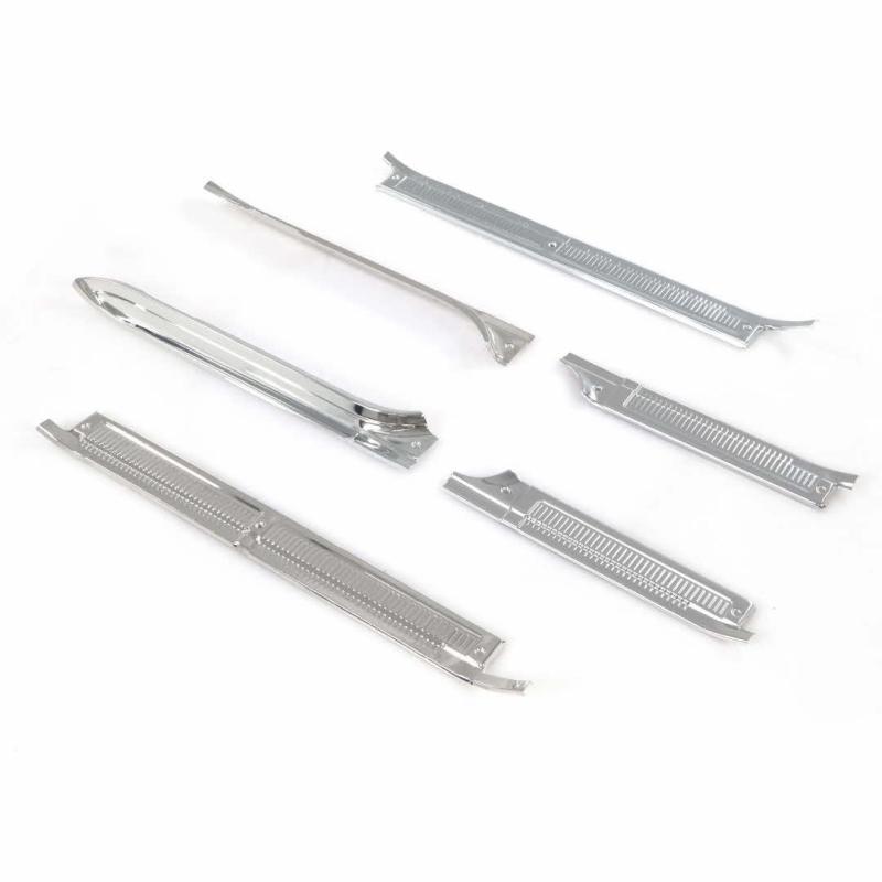 Front & Rear Door Sill Plates - Aluminum - 6pcs Set - 73-89 Chevy GMC CK Crew Cab Truck Suburban