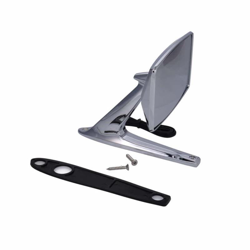 Outside Rear View Mirror Kit - Chrome - RH Convex with Hidden LED - 67-71 Fairlane 67-72 Galaxie 67 Truck