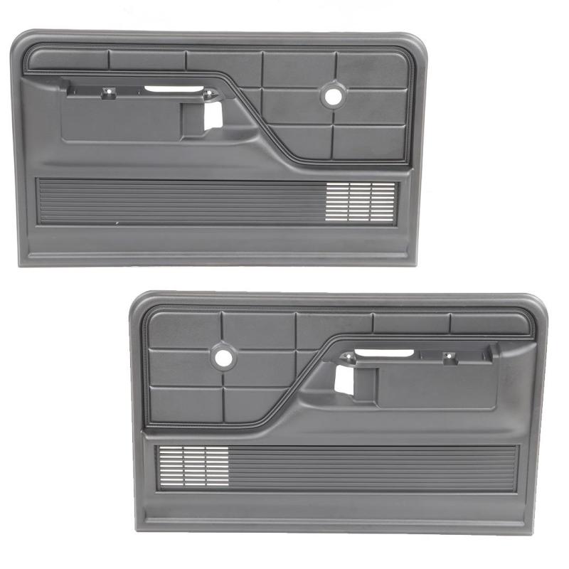 Front Door Panels - Black - Pair - 73-79 Ford Truck and Bronco