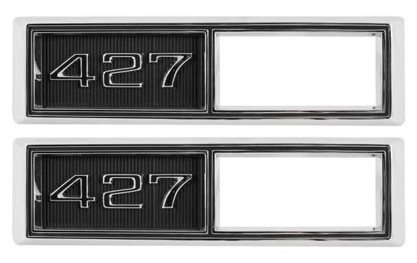 Side Marker Bezels - Front - "427" - LH/RH Pair - 68 Chevelle El Camino Fullsize Chevy Car; 68-69 Chevy II Nova