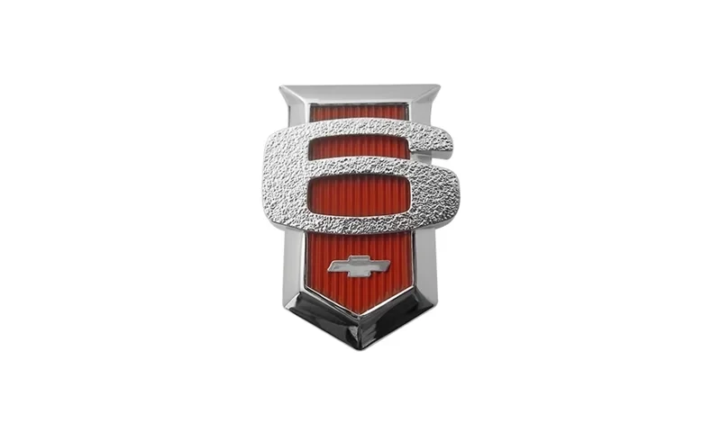 Fender Emblem Shields - Red 6 - Pair - 62-64 Chevy II Nova