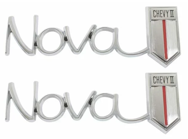 Quarter Panel Emblems - Nova Chevy II - Pair - 66-67 Chevy II Nova