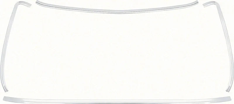 Back Glass Molding Set - Polished Aluminum - 75-81 Camaro Firebird