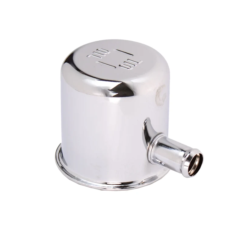 Oil Filler Breather Cap - Tall w/ 1 Hose Outlet - Chrome - 68-69 Mopar