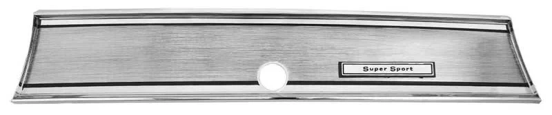 Glove Box Insert - Chrome - "Super Sport" Script - 67 Chevelle