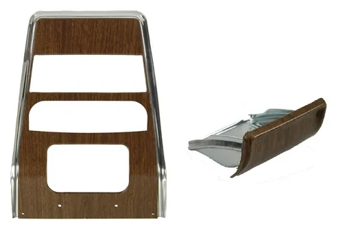 Center Dash Panel without AC & Ashtray Set - Walnut - 68 Camaro