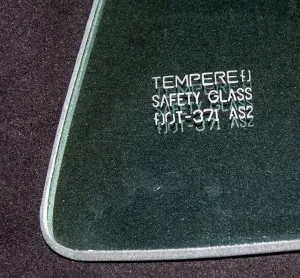 Door Glass - Green Tint - LH - 66-67 Fairlane Fastback - Image 2 of 2