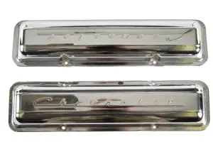 1965 Chevy Corvette Valve Covers - Chrome - Pair - 67 Camaro Chevelle Chevy II Chevy Truck