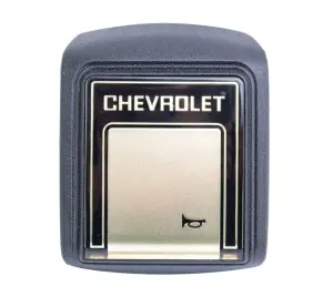 Horn Button - Black-Champagne For Deluxe Steering Wheel - 78-91 Chevy C/K Pickup Blazer Suburban - Image 1 of 2