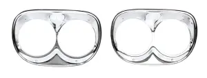 Headlamp Bezels - Chrome Steel - LH/RH Pair - 58-59 Chevy GMC Pickup - Image 1 of 3