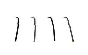 1961 Ford F250 Front Door Beltline Window Felts - Inner & Outer - Chrome - 61-66 Ford F-Series Truck