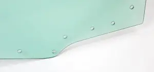 Door Glass with 8 Holes - Green Tint - LH - 70-72 GM A-Body Coupe and Convertible 70-72 Grand Prix - Image 3 of 4