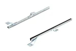 1969 Ford Bronco Door Glass Lower Rear Channels w/ Brackets - Pair - 66-77 Bronco
