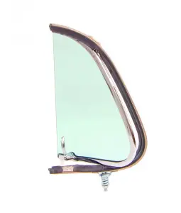 Vent Window Assembly - LH - Green Tint Glass - Chrome Frame - 51-52 F1 F2 Ford Pickup Truck - Image 3 of 3