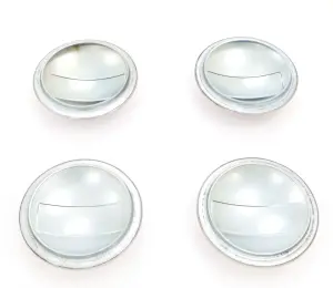 Hub Cap Set - Stainless w/ White GMC - 4pcs - 54-55 GMC Pickup Suburban - Image 3 of 4