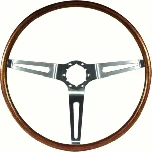 1967 Chevy Corvair Steering Wheel - Walnut Woodgrain - 67-68 Chevy II; 67-68 Camaro; 67-68 Chevelle El Camino (16" diameter)