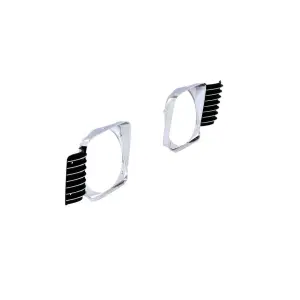 Headlamp Bezels - Chrome-Black - Pair - 68 Chevy II Nova - Image 4 of 5