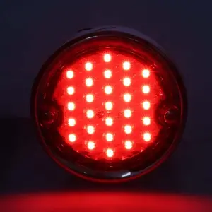 Tail Light Assembly - Red Lens - 29 Red Sequential LED -  Black Housing - 54-59 Chevy GMC Stepside Truck - Image 2 of 4