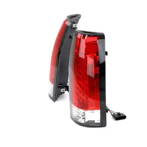 Tail Light Assemblies - Pair - Red and Clear - 16 Red LED - 88-98 Chevy GMC Fleetside OBS Truck - Image 3 of 4