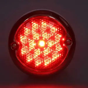 Tail Light Assembly - Red Lens - 19 Red LED - Black Housing - 12 Volt - RH - 48-52 Ford F1 F2 F3 Truck - Image 2 of 4