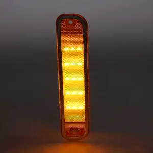 Side Marker - 15 Amber LED - with SS Trim - LH or RH - 73-80 Chevy GMC Pickup Truck Blazer Jimmy Suburban - Image 2 of 4