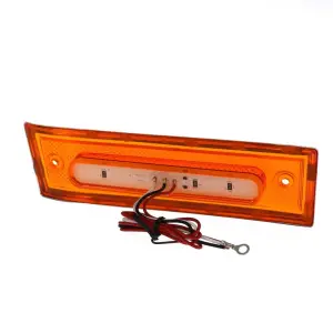Front Side Marker Lens - Amber - 8 Amber LED - Dual Function - Stainless Bezel - LH - 81-91 Chevy GMC Truck Blazer Jimmy Suburban - Image 4 of 4