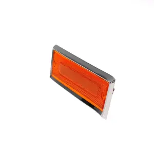 Front Side Marker Lens - Amber - 8 Amber LED - Dual Function - Stainless Bezel - LH - 81-91 Chevy GMC Truck Blazer Jimmy Suburban - Image 3 of 4
