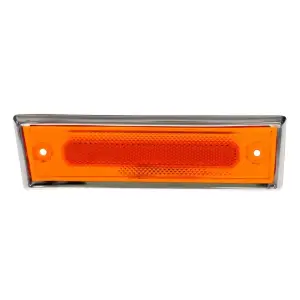 1989 Chevy C20 Pickup Front Side Marker Lens - Amber - 8 Amber LED - Dual Function - Stainless Bezel - RH - 81-91 Chevy GMC Truck Blazer Jimmy Suburban