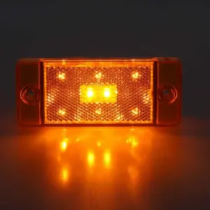 Front Side Marker Lens - Amber - 8 Amber LED - Dual Function - 70-77 Bronco - Image 2 of 4