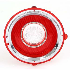 1973 Chevy Camaro Back-Up Lamp Lens - Red with Stainless Trim - LH - 70-73 Camaro RS