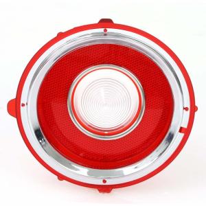1973 Chevy Camaro Back-Up Lamp Lens - Red with Stainless Trim - RH - 70-73 Camaro RS