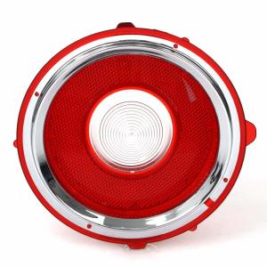 1973 Chevy Camaro Back-Up Lamp Lens - Red with Outer Stainless Trim - LH - 70-73 Camaro Standard