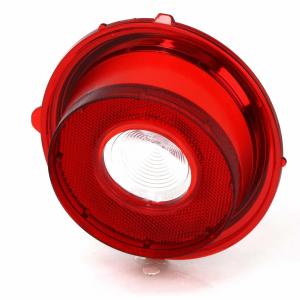 Back-Up Lamp Lens - Red with Outer Stainless Trim - LH - 70-73 Camaro Standard - Image 4 of 5