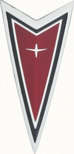 1979 Pontiac Ventura Bumper / Header Emblem, Red Arrowhead - 77-81 Firebird Bumper Cover; 77-79 Ventura Phoenix Header; 77-79 LeMans Header