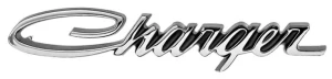 Emblem with Hardware "Charger" - 68 Charger Rear Panel; 69 Charger 500 Grille - Image 1 of 2