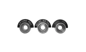 1964 Chevy C30 Pickup Air Conditioning Control Bezels - 3 Piece Set - 64-66 Chevy GMC Truck