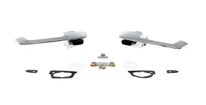 1966 Plymouth GTX Outside Door Handles - Black Buttons - LH/RH Set - 66-67 Dodge Plymouth B-Body